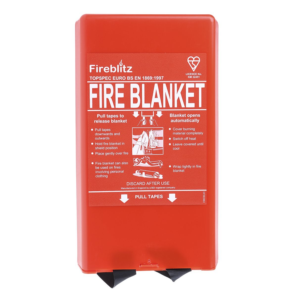 Fire blanket in quick-release case